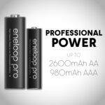Baterias Recarregáveis Ni-MH Eneloop Pro AAA Panasonic 980mAh BK-4HCCA16FA, 16 UN
