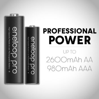 Baterias Recarregáveis Ni-MH Eneloop Pro AAA Panasonic 980mAh BK-4HCCA16FA, 16 UN